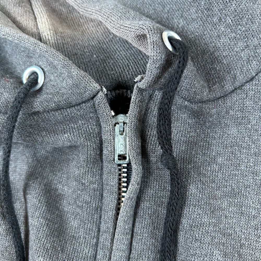 Vintage 80s Tultex Zip Up Hoodie Mens XL Brown Distressed Sun Faded Made In USA - Picture 7 of 16
